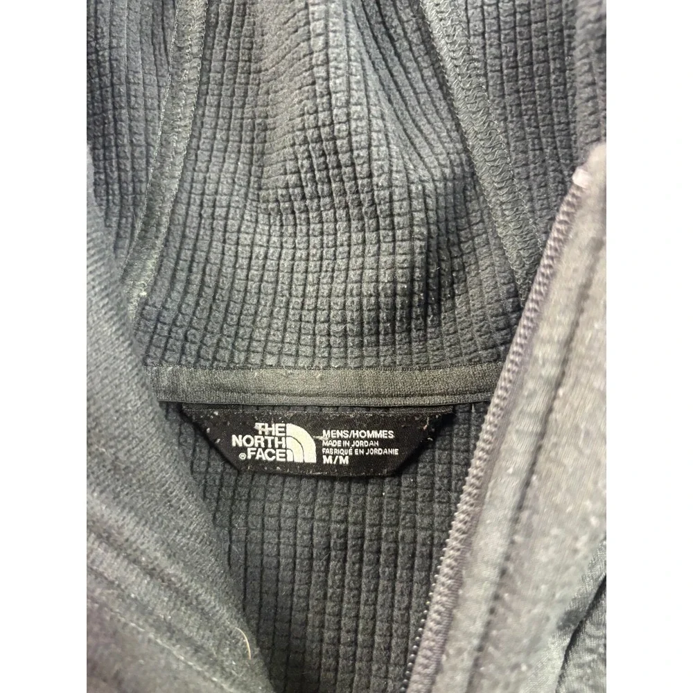 The North Face Borod Full Zip Hoodie Mens Medium Gray Grid Fleece Jacket